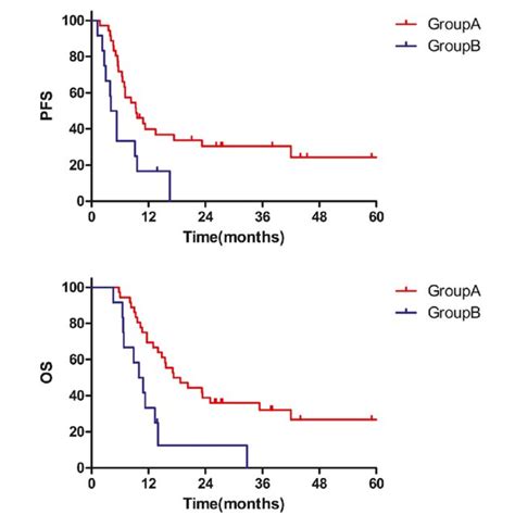 Kaplan Meier Survival Curves For Patients In The Group A And Group B