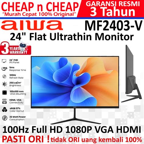 Jual Aiwa Mf V Inch Ultrathin Fhd Ips Hz Ms Hdmi Vga Led