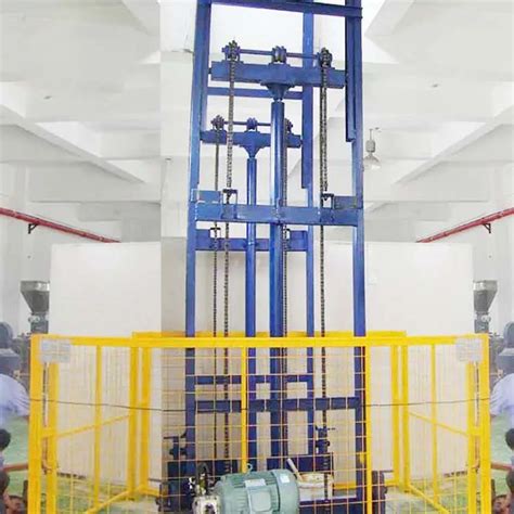 500kg Fixed Vertical Guide Rail Elevators Hydraulic Warehouse Cargo