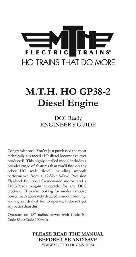 Pdf Mth Ho Gp38 2 Diesel Engine · Mth Ho Gp38 2 Diesel Engine 8