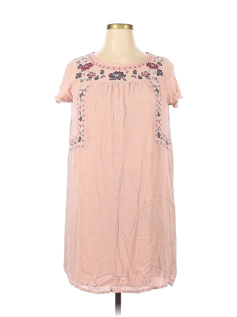 Knox Rose 100 Rayon Floral Pink Casual Dress Size Xl 40 Off Thredup