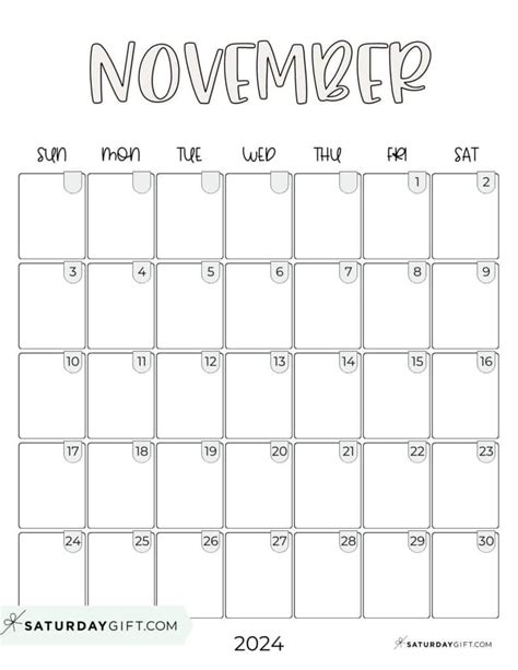 Free Printable Printable Pdf 2024 Calendar November 2024 - Rivi Kaycee