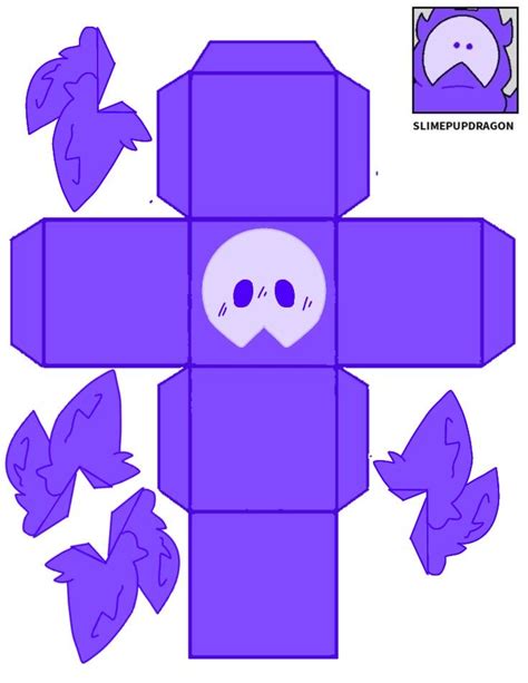 SLIMEPUPDRAGON Purple Cube 1 2 Paper Toys Template Cat Template