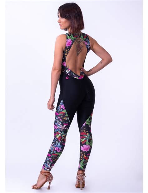 Mono De Licra Dise O Estampado Floral Havana Para Baile Latino