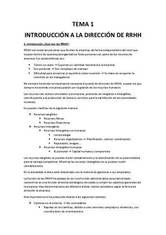 Tema Introduccion Direccion Rrhh Pdf