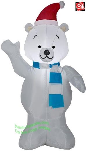 4' Gemmy Airblown Inflatable Christmas Polar Bear