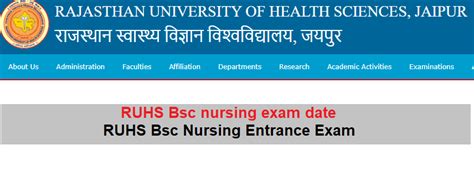 Ruhs Bsc Nursing Application Form Date Ruhsraj Org Apply Link