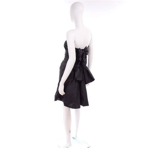 Marc Jacobs Black Taffeta Open Tie Back Punk Inspired Evening Dress For