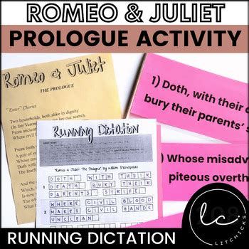 Romeo Juliet Engaging Prologue Activity Running Dictation Sonnet