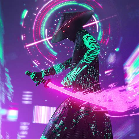 X Resolution Neon Samurai Cyberpunk X Resolution