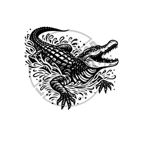 Crocodile Svg Pdf Png Dxf Cnc Laser File Etsy