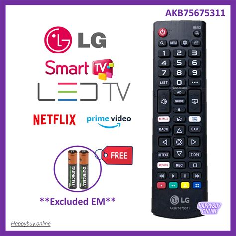 LG Smart TV Remote Control AKB75675311 LG Netflix Prime Video Smart TV