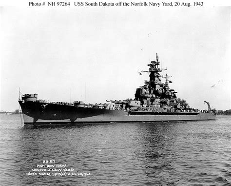 Usn Ship Types South Dakota Class Bb 57 Through 60