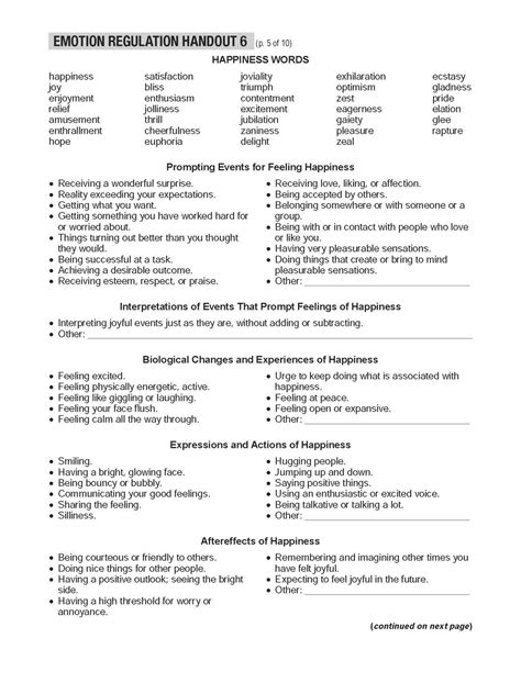 Dbt Emotion Regulation Worksheets