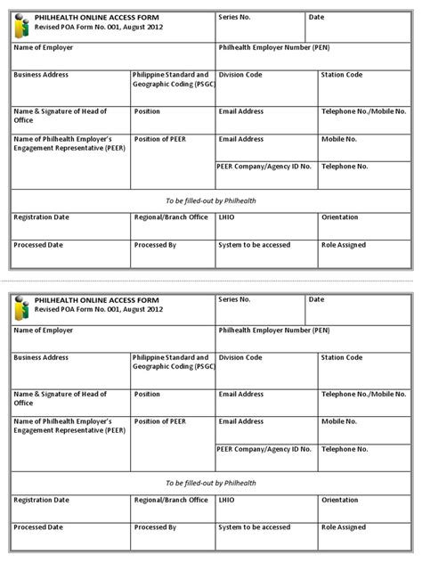 Philhealth Online Access Form Pdf