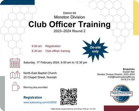 Club Officer Training Moreton Division Toastmasters District 69