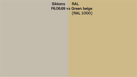 Sikkens F6 06 69 Vs RAL Green Beige RAL 1000 Side By Side Comparison