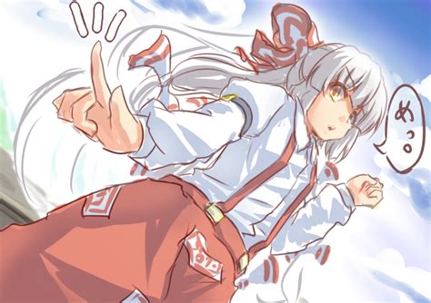 Safebooru 1girl Bow Fujiwara No Mokou Hair Bow Long Hair Ofuda