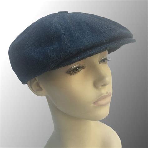 Denim Peaky Blinders Bakerboy Paperboy Newsboy Flat Cap Hat Retro