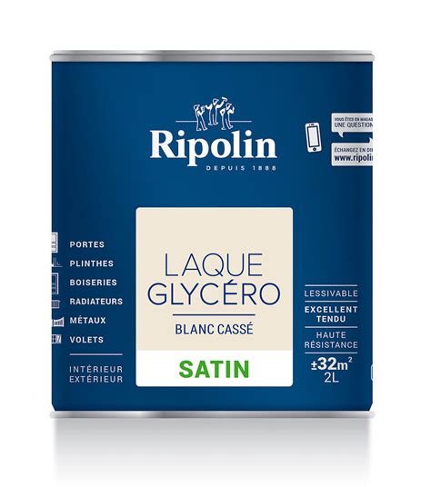 Laque RIPOLIN Glycéro Déco pour int ext sat Blanc Cassé 2L Bricorama