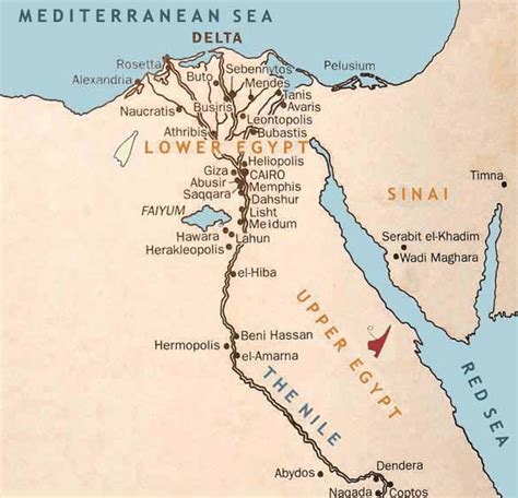 Map Of Ancient Egypt With Cities