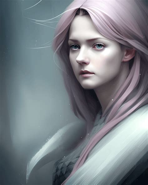 Nordic Woman with Pink Hair by Greg Rutkowski · Creative Fabrica