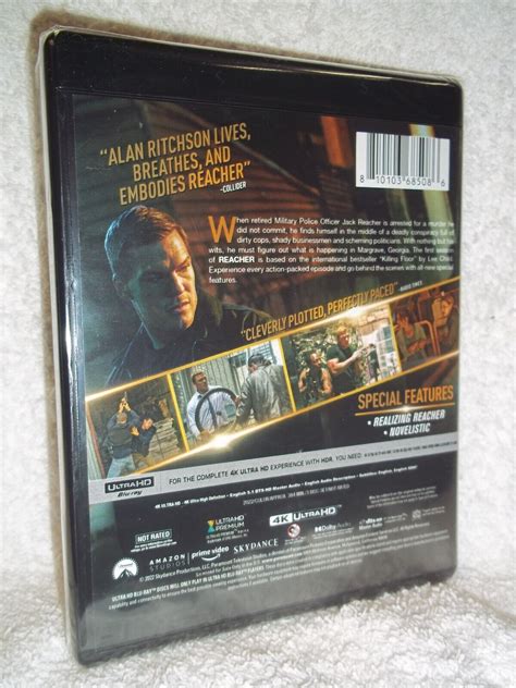 Reacher Season One 1 3 Disc 4kblu Ray 2023 New Alan Ritchson Cop