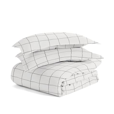 Made Supply Co 2 Piece Hypoallergenic Oversized Grid Print Comforter