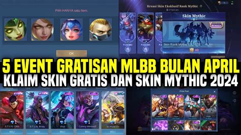 BOCORAN 5 EVENT GRATISAN MLBB BULAN APRIL KLAIM SKIN GRATIS DAN SKIN