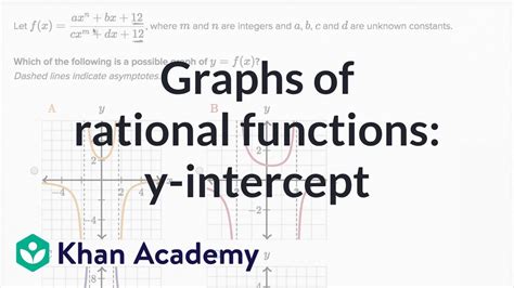 Graphs Of Rational Functions Y Intercept Mathematics Iii High