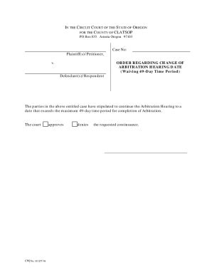 Fillable Online Case No Plaintiff S Petitioner V Order Regarding