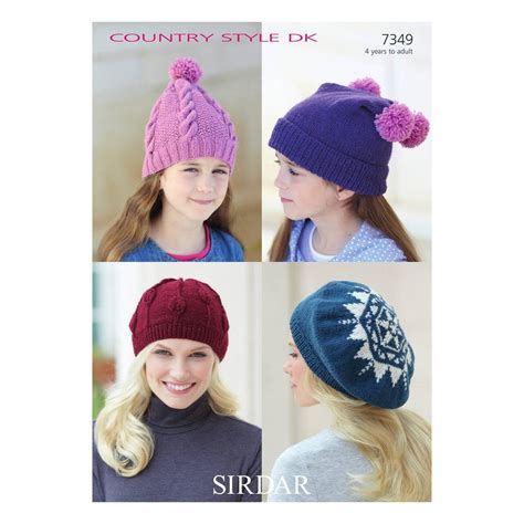 Sirdar Country Style Dk Hats Digital Pattern 7349 Hobbycraft