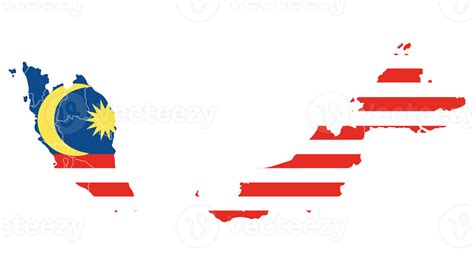 Map Of Malaysia With Malaysian Flag 33127231 PNG