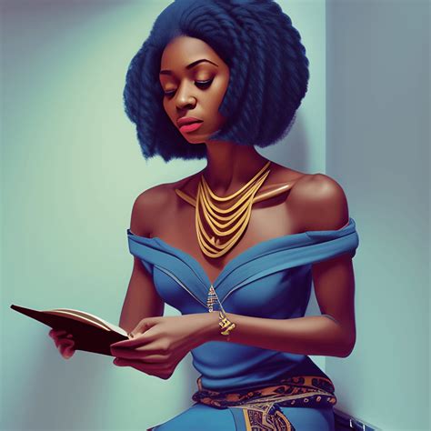 Beautiful African American Woman Writing In A Book · Creative Fabrica