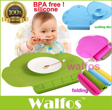 Walfos Food Grade Silicone Baby Bib Table Mat Infant Tiny Diner