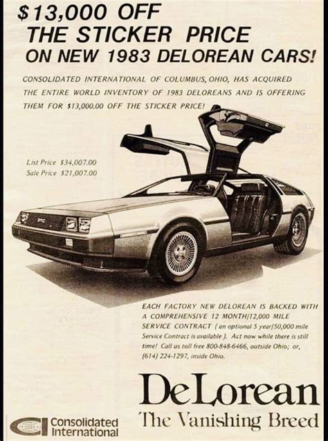 Idea By Joe On Classics Delorean Automobile Advertising Vintage Ads