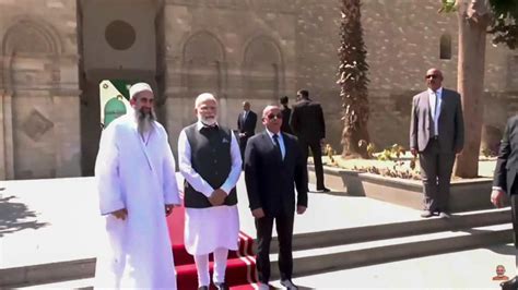 PM Modi Visits Cairo S Historic Al Hakim Mosque Restored With Help Of