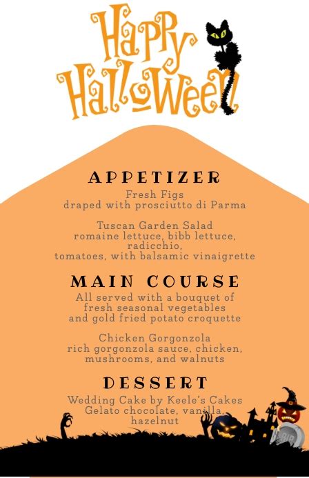 Halloween Menu Template Postermywall