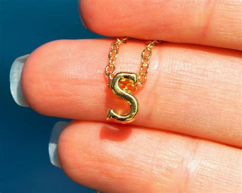 S Necklace Lowercase Initial S Necklace Letter S Necklace Etsy