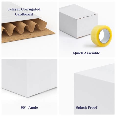 6x4x3 White Corrugated Cardboard Shipping Boxes Set Of 40 For Small Business