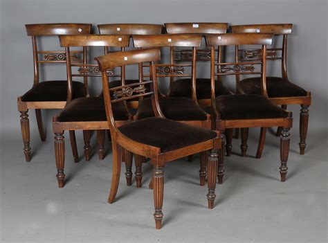 A Set Of Eight William Iv Mahogany Bar Back Dining Chairs The Finely