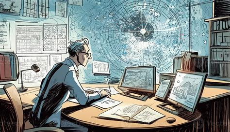 Cartoon Image Of A Businessman Sitting At His Office Desk Talking On