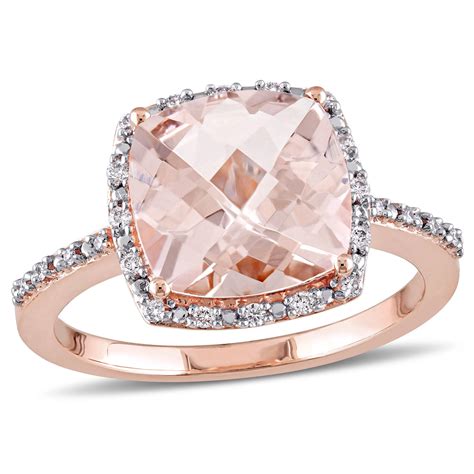 Everly Women S Ct T G W Cushion Cut Morganite Ct T W