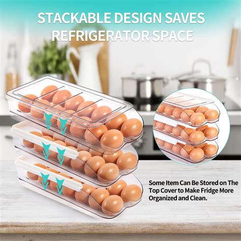 Snapklik RoskDeewat Egg Holder For Fridge Automatic Rolling Egg