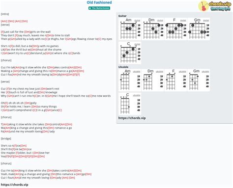 Chord Old Fashioned Tab Song Lyric Sheet Guitar Ukulele Chords Vip