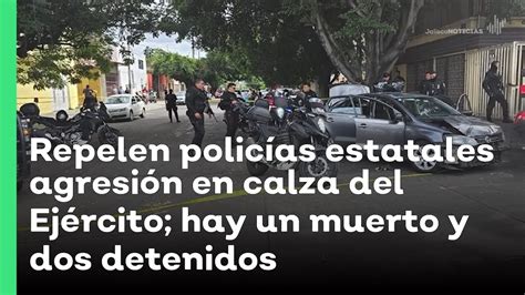 Repelen policías estatales agresión en calza del Ejército hay un