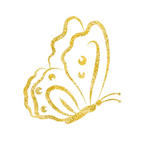 Gold Glitter Butterfly 26678461 PNG