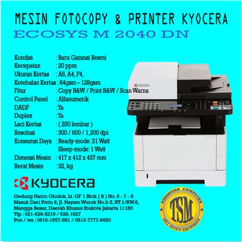 Jual Fotocopy Printer Kyocera Ecosys M Dn Print Scan Copy M Dn