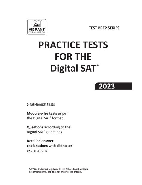 Download Pdf Practice Tests For The Digital Sat 2023 Vibrant 5 Full Length Tests Shop