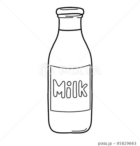 Black And White Clipart Milk Bottle